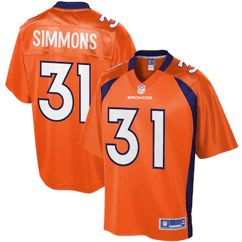 Justin Simmons Denver Broncos Nfl Pro Line Player Orange 3D Jersey