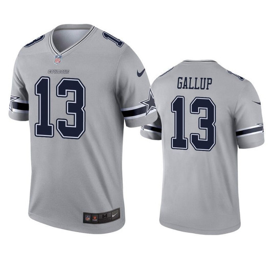 Dallas Cowboys Michael Gallup Gray Inverted Legend 3D Jersey