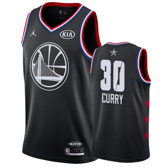 Men Golden State Warriors #30 Stephen Curry 2019 All-Star Game Finished Jersey - Black