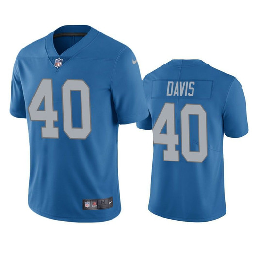 Detroit Lions Jarrad Davis Blue Vapor Limited 3D Jersey
