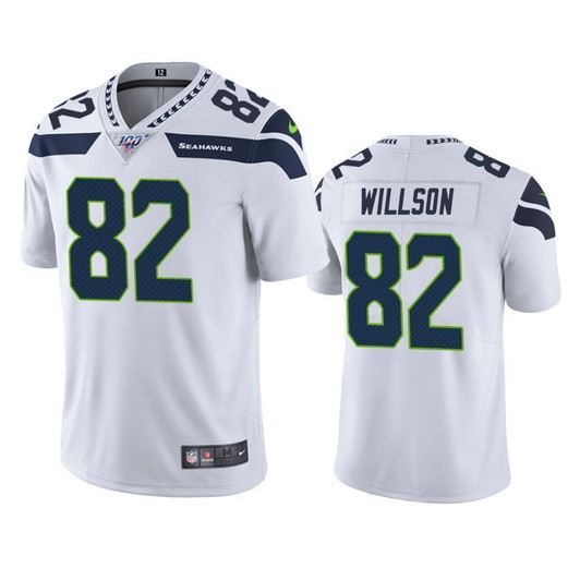 Seattle Seahawks Luke Willson White 100Th Season Vapor Limited 3D Jersey