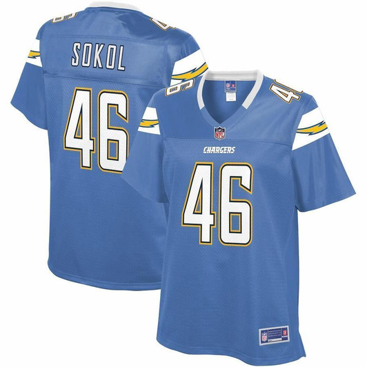 Matt Sokol Los Angeles Chargers Nfl Pro Line Woalternate Team Player Powder Blue 3D Jersey