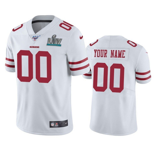 San Francisco 49Ers Custom White Super Bowl Liv Vapor Limited 3D Jersey