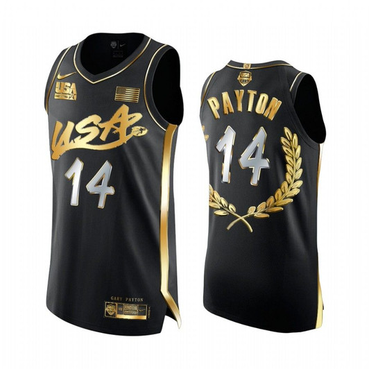  Gary Harris Denver Nuggets Black Augary Payton Dream Team 1996 Glory Golden  Black Jersey Authenticthentic Golden 2020-21 Jersey