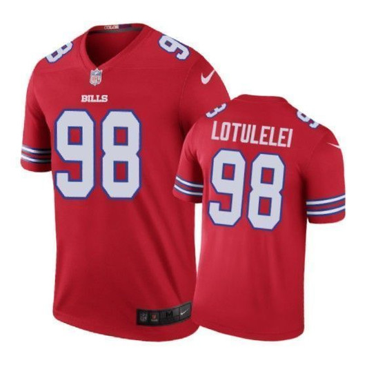 Buffalo Bills 98 Star Lotulelei Color Rush Red 3D Jersey