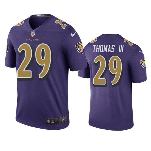 Baltimore Ravens 29 Earl Thomas Purple Color Rush Legend Men 3D Jersey