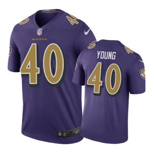 Baltimore Ravens 40 Kenny Young Color Rush Purple 3D Jersey