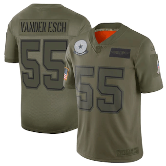 Leighton Vander Esch Dallas Cowboys 2021 Salute To Service Limited Olive 3D Jersey