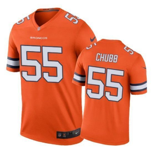 Denver Broncos 55 Bradley Chubb Color Rush Orange 3D Jersey