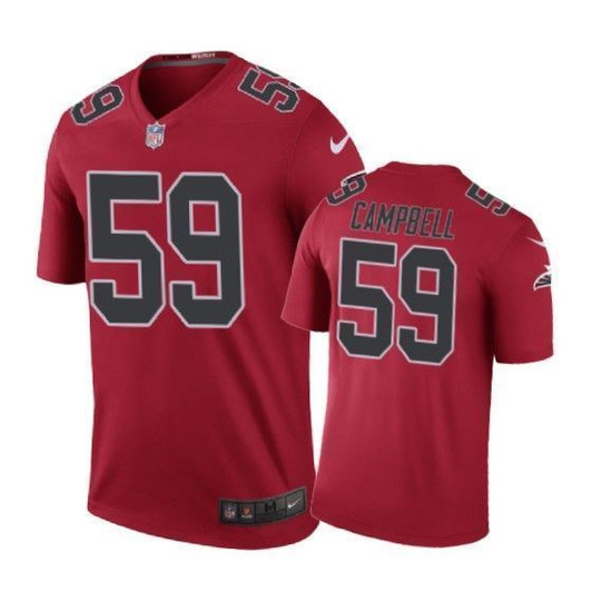 Atlanta Falcons 59 De'Vondre Campbell Color Rush Red 3D Jersey