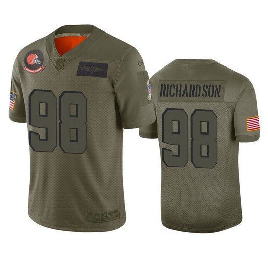 Cleveland Browns Sheldon Richardson Camo 2021 Salute To Service Limited 3D Jersey