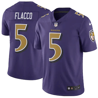 Joe Flacco Baltimore Ravens Vapor Untouchable Color Rush Limited Player Purple 3D Jersey