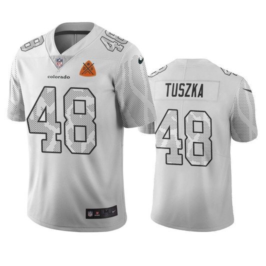 Denver Broncos Derrek Tuszka White City Edition Vapor Limited 3D Jersey