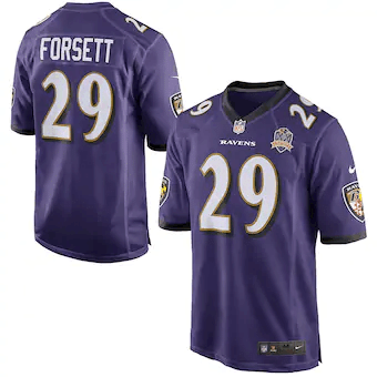 Justin Forsett Baltimore Ravens Team Game 2015 Patch Purple 3D Jersey