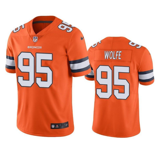 Denver Broncos Derek Wolfe Orange Color Rush Limited 3D Jersey