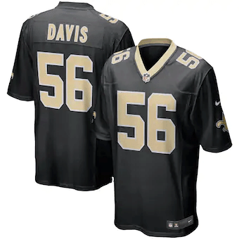 Demario Davis New Orleans Saints Game Player Black 3D Jersey