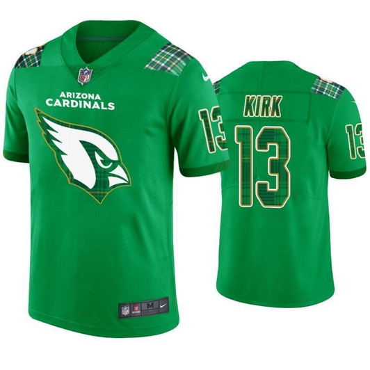 Arizona Cardinals 13 Christian Kirk Kelly Green St. Patrick'S Day Men 3D Jersey