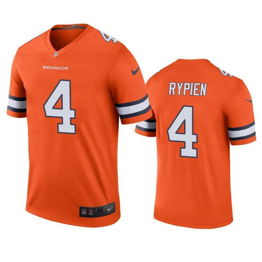 Denver Broncos Brett Rypien Orange Color Rush Legend 3D Jersey