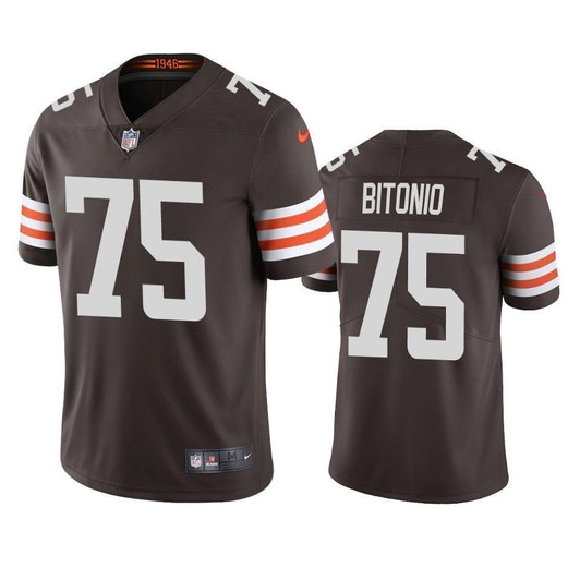 Cleveland Browns Joel Bitonio Brown 2021 Vapor Limited Mens 3D Jersey