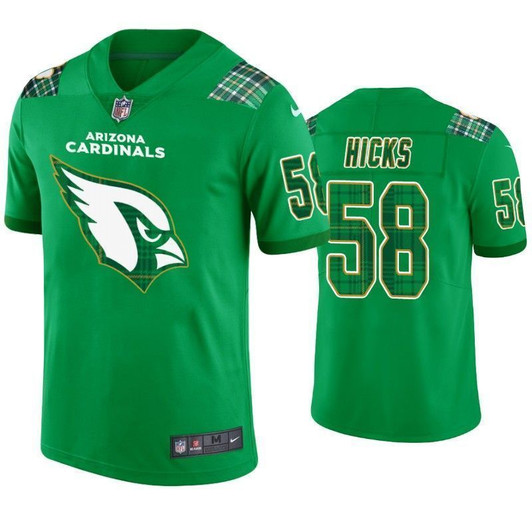 Jordan Hicks Arizona Cardinals 58 St. Patrick'S Day Kelly Green Men'S 3D Jersey