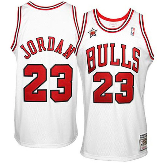 Male Michael Jordan Mitchell & Ness Chicago Bulls #23 1998 Throwback Jersey-White Jersey