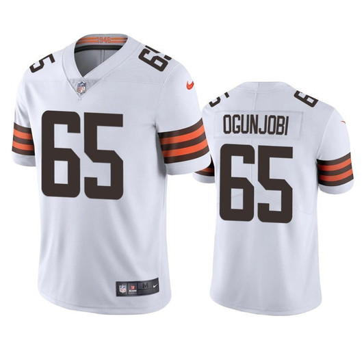 Cleveland Browns Larry Ogunjobi White 2021 Vapor Limited Mens 3D Jersey