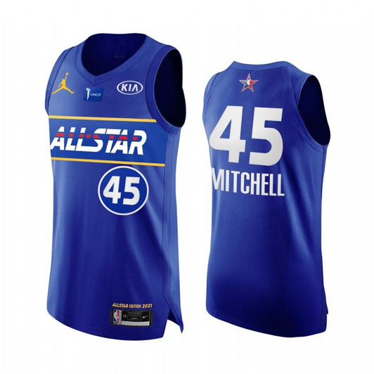 Donovan Mitchell 2021 All-Star  Jersey Blue Western Conference Jazz Uniform