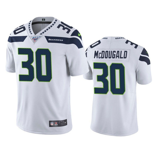 Seattle Seahawks Brad Mcdougald White 100Th Season Vapor Limited 3D Jersey