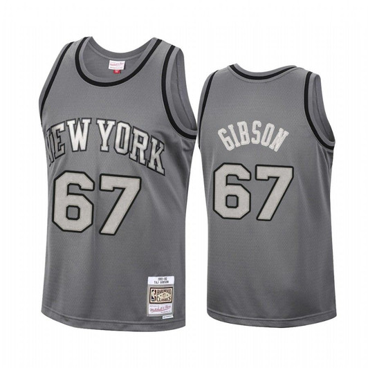 Taj Gibson #67 New York Knicks Metal Works Jersey Charcoal
