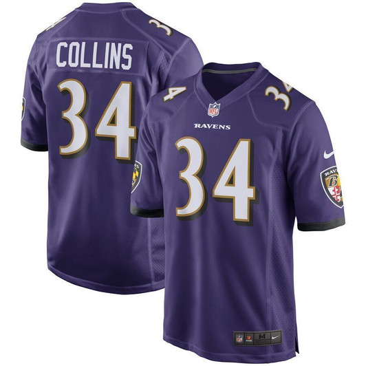 Alex Collins Baltimore Ravens Game Purple 3D Jersey