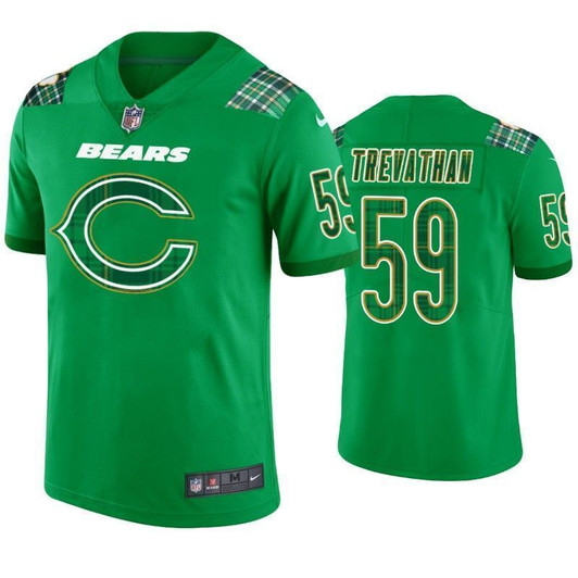 Danny Trevathan Chicago Bears 59 St. Patrick'S Day Kelly Green Lucky Men 3D Jersey