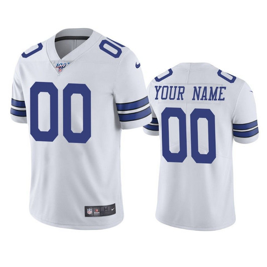 Dallas Cowboys Custom White 100Th Season Vapor Limited 3D Jersey