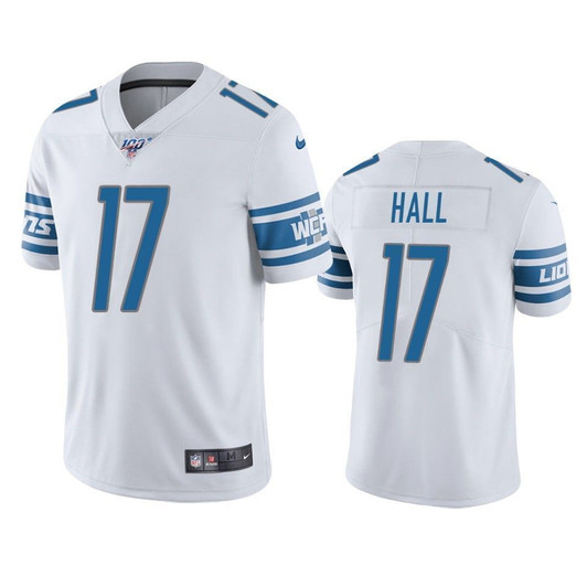 Detroit Lions Marvin Hall White 100Th Season Vapor Limited 3D Jersey