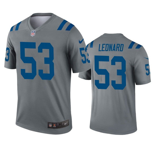 Indianapolis Colts Darius Leonard Gray Inverted Legend 3D Jersey