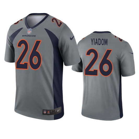 Denver Broncos Isaac Yiadom Gray Inverted Legend 3D Jersey