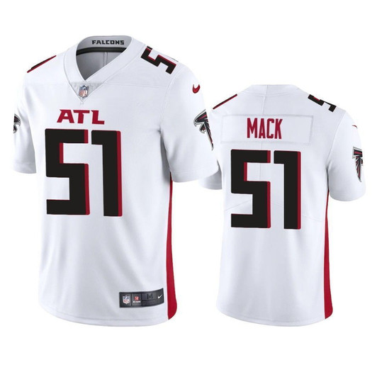 Atlanta Falcons Alex Mack White 2021 Vapor Limited Mens 3D Jersey