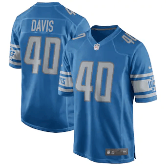 Jarrad Davis Detroit Lions Game Blue 3D Jersey