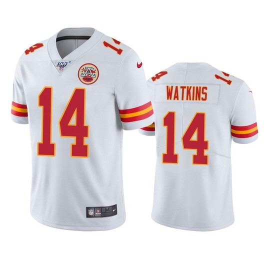 Kansas City Chiefs Sammy Watkins White 100Th Season Vapor Limited 3D Jersey