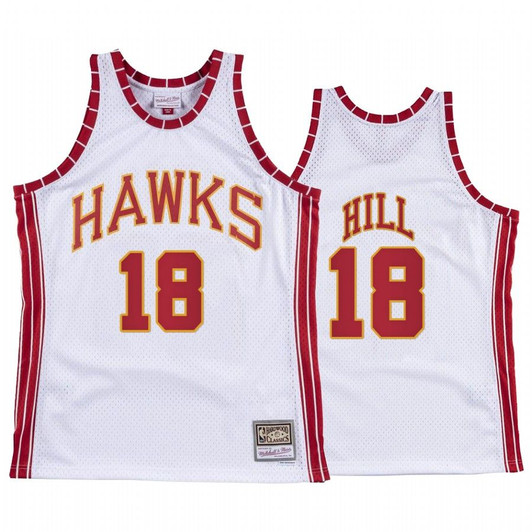 Solomon Hill #18 Atlanta Hawks Hardwood Classics Jersey White