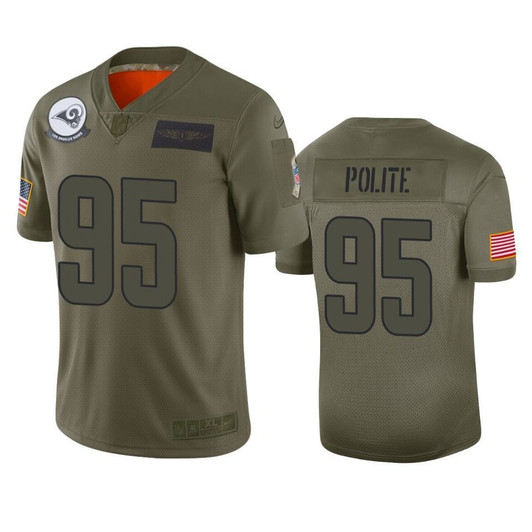 Los Angeles Rams Jachai Polite Camo 2021 Salute To Service Limited 3D Jersey