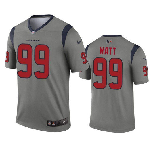 Houston Texans J.J. Watt Gray Inverted Legend 3D Jersey