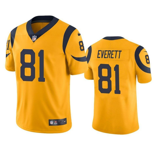 Los Angeles Rams Gerald Everett Gold Color Rush Limited 3D Jersey