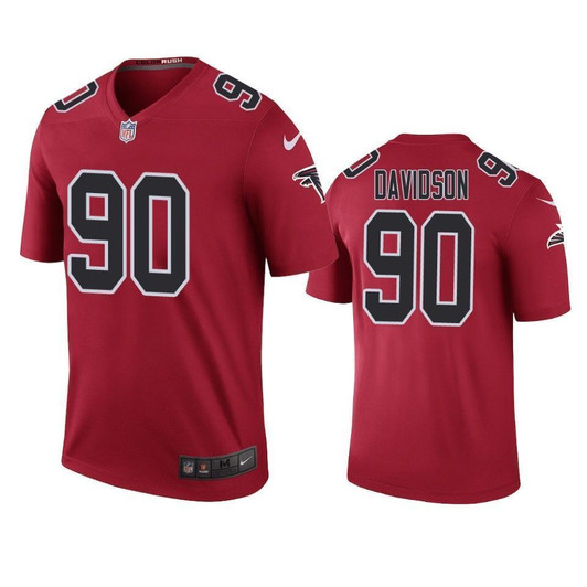 Atlanta Falcons Marlon Davidson Red Color Rush Legend 3D Jersey