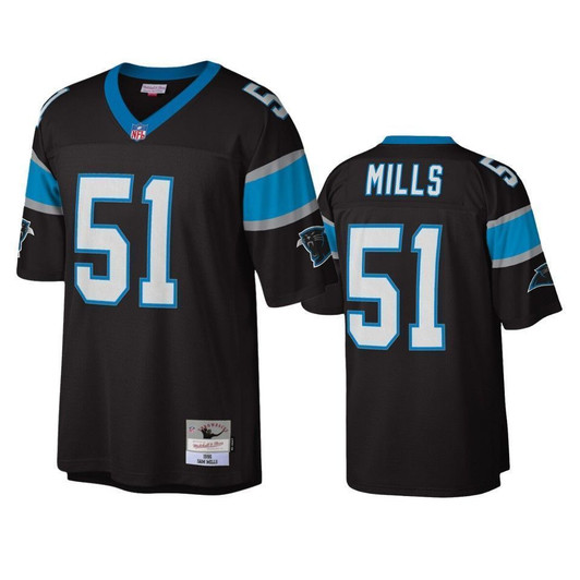 Carolina Panthers Sam Mills Black Legacy Replica 3D Jersey