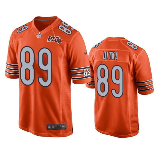 Chicago Bears Mike Ditka Orange 100Th Season Game Mens 3D Jersey