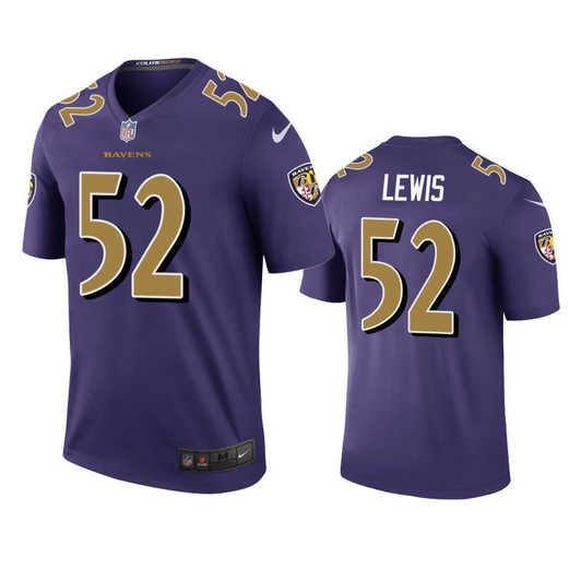 Baltimore Ravens Ray Lewis Purple Color Rush Legend 3D Jersey