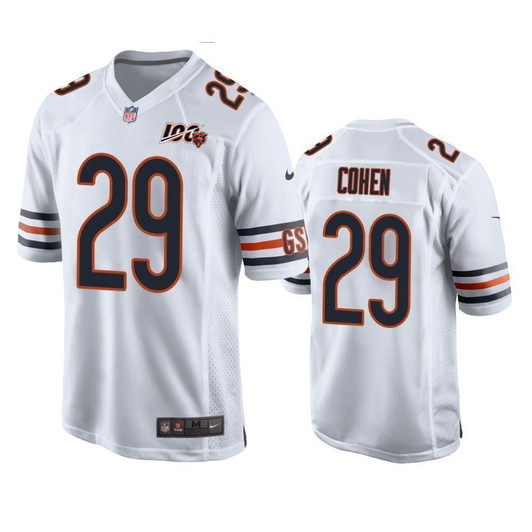 Chicago Bears Tarik Cohen White 100Th Season Game Men 3D Jersey