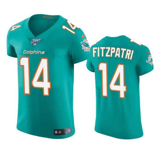 Miami Dolphins Ryan Fitzpatrick Aqua 100Th Season Vapor Elite 3D Jersey