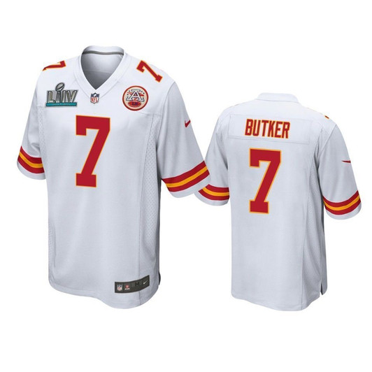 Kansas City Chiefs Harrison Butker White Super Bowl Liv Game 3D Jersey