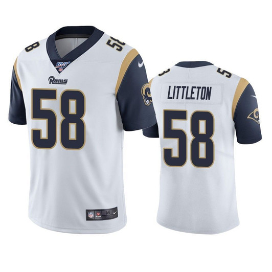 Los Angeles Rams Cory Littleton White 100Th Season Vapor Limited 3D Jersey